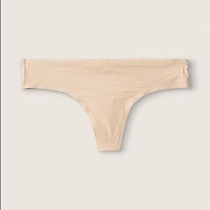 VS PINK No-Show Mesh Thong NWT Size L Nude